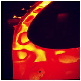 One of LR's newest hotspots, RJ Tao's bar top features lights and colors.