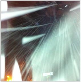 Falling snow in Hillcrest looks more like a scifi attack.