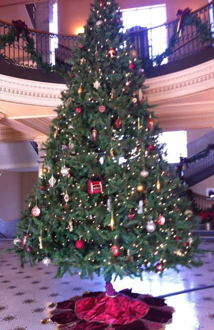 The Christmas Tree in the 1908 rotunda of Little Rock City Hall.