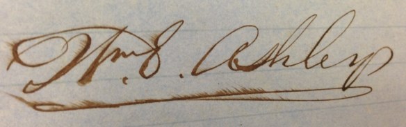 W E Ashley signature