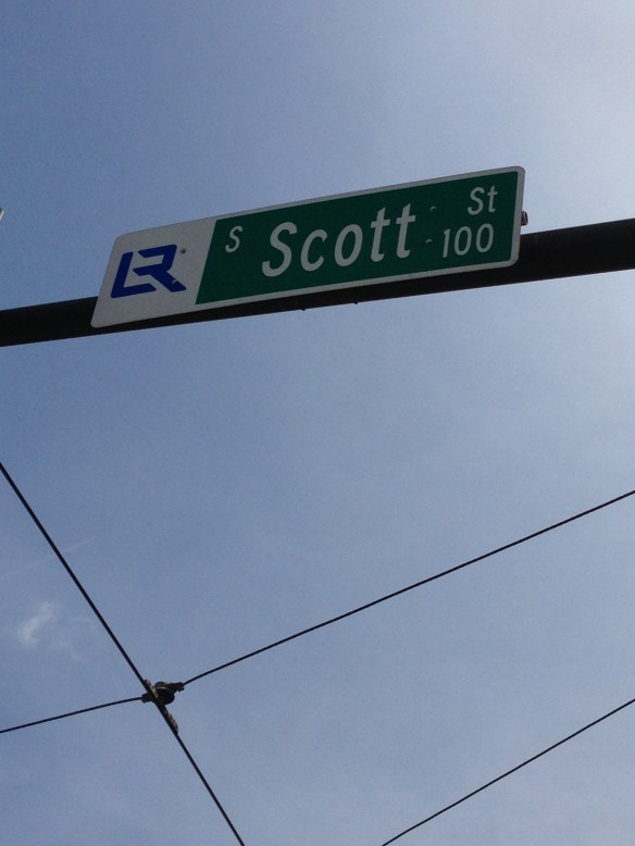 A downtown streetsign.