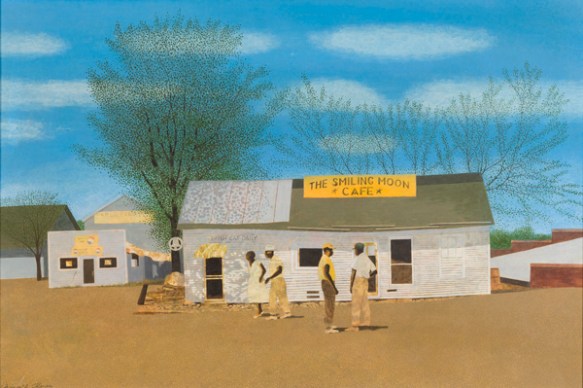  Carroll Cloar, The Smiling Moon Cafe, 1965, casein tempera on Masonite, 25 in. x 36 in., Private Collection, ©Estate of Carroll Cloar