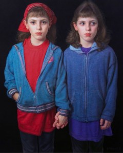 Bill Vuksanovich, American (Belgrade, Yugoslavia, born 1938), Sisters I, 2006, color pencil and Nero pencil on paper, courtesy of the artist and Forum Gallery. 